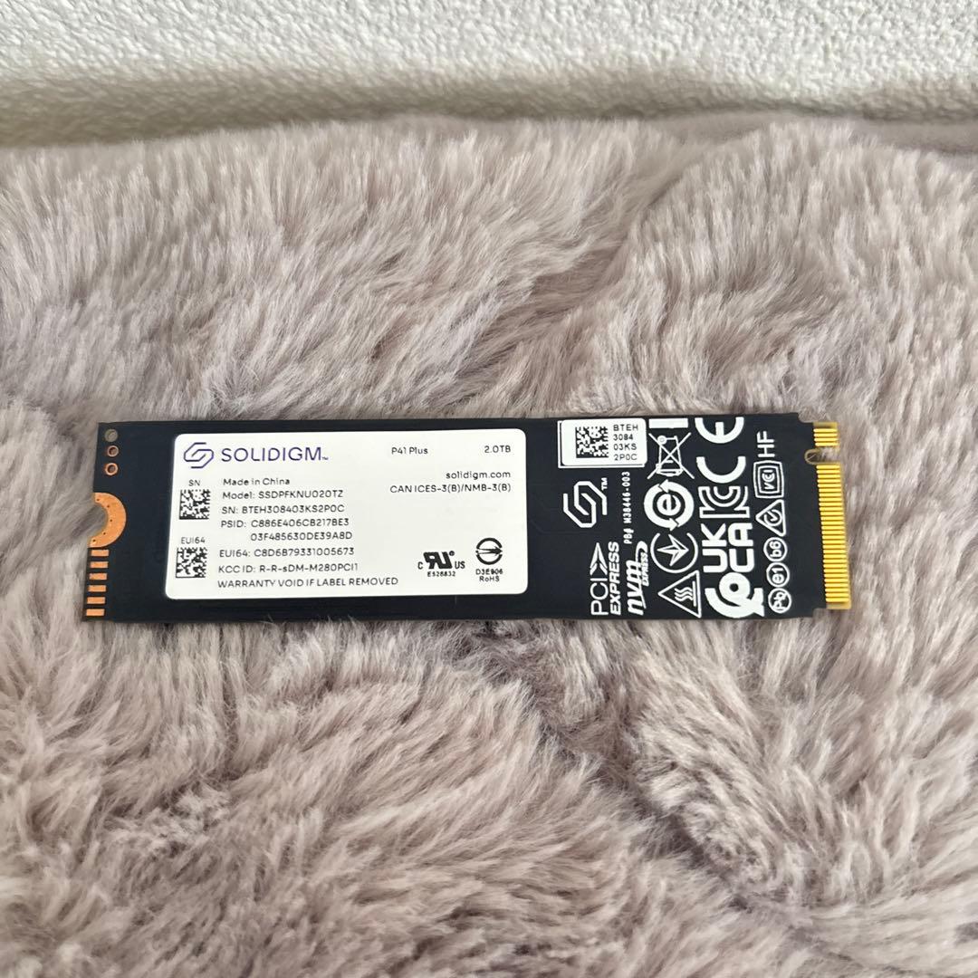 SOLIDIGM PCIe4 M2 NVMe SSD 2TB×2 P41Plus
