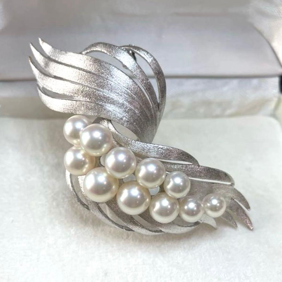 タサキ　パールブローチ　あこや真珠　入学式　卒業式　本真珠　コサージュ　刻印