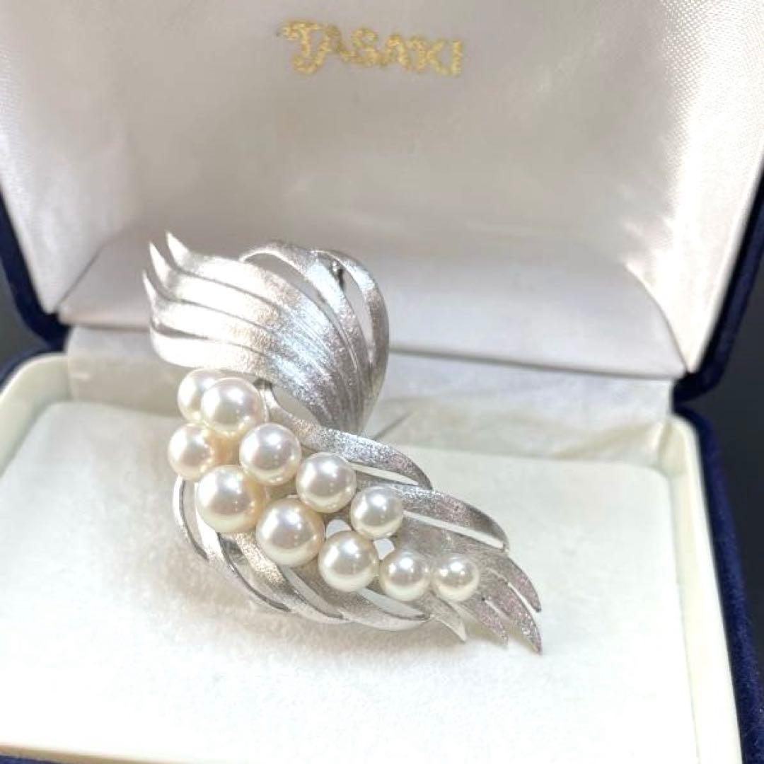 タサキ　パールブローチ　あこや真珠　入学式　卒業式　本真珠　コサージュ　刻印