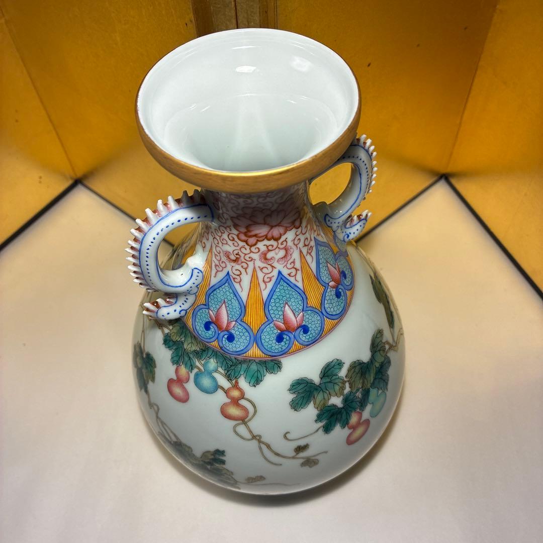 アンティーク　大清乾隆年製　福禄万代　花瓶