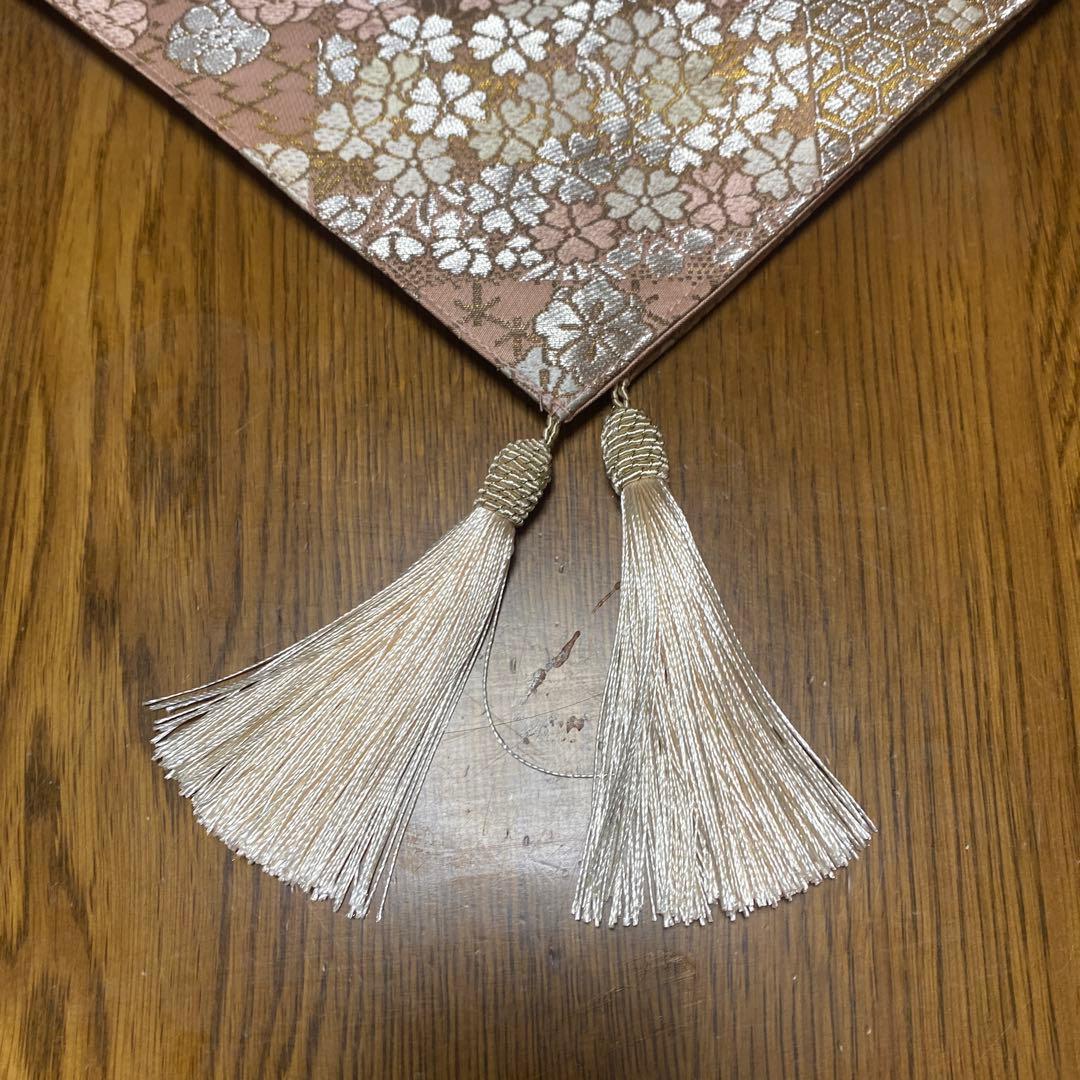 table runner 「松風」　帯リメイク　正絹 西陣織　長尺
