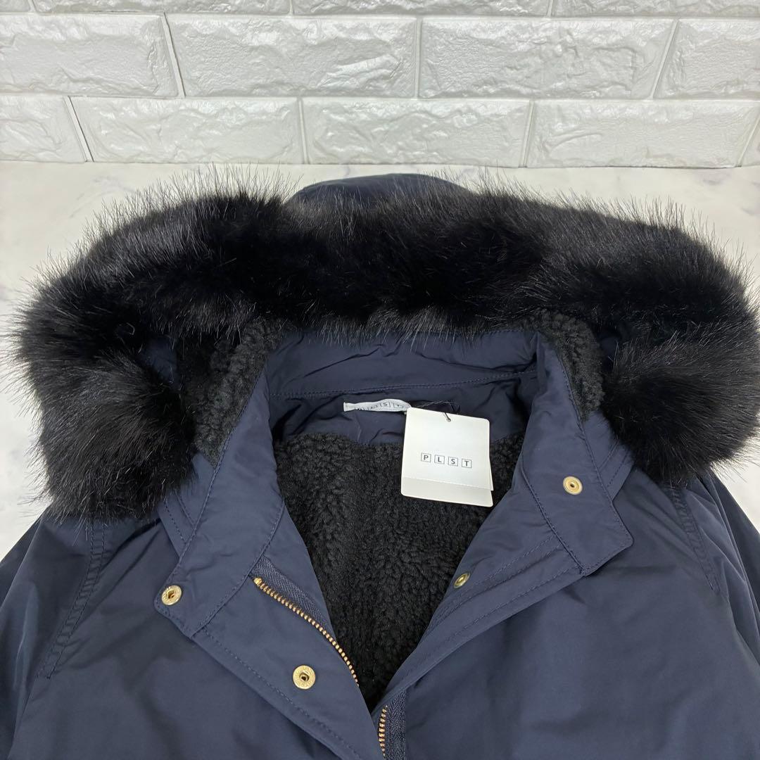 タグ付き✨PLST　ポリエステルツイルモッズコート　フード ファー　ボア