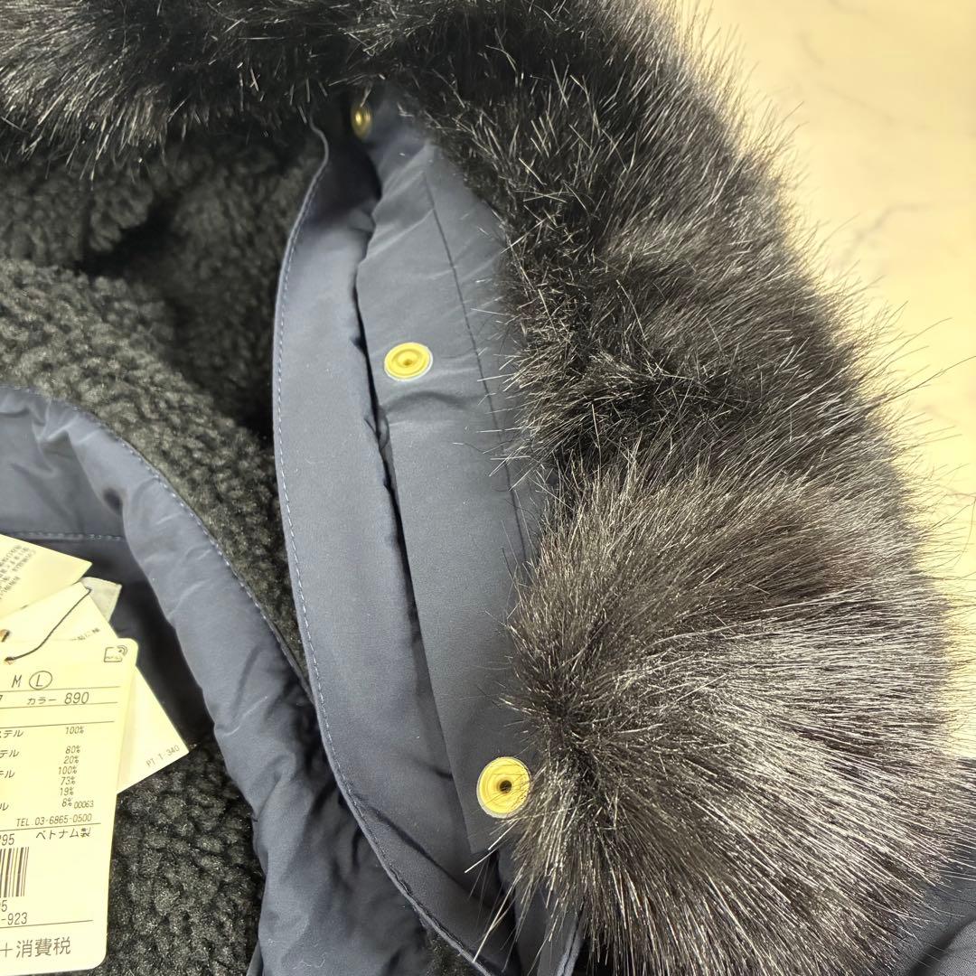 タグ付き✨PLST　ポリエステルツイルモッズコート　フード ファー　ボア