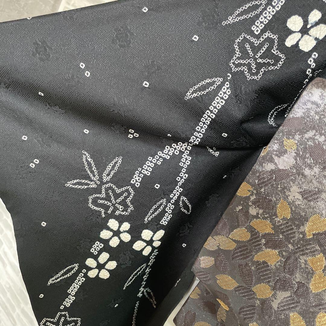 訪問着　フルセット　さくら　絞り　黒地　シックな雰囲気　入学式　卒業式　l2