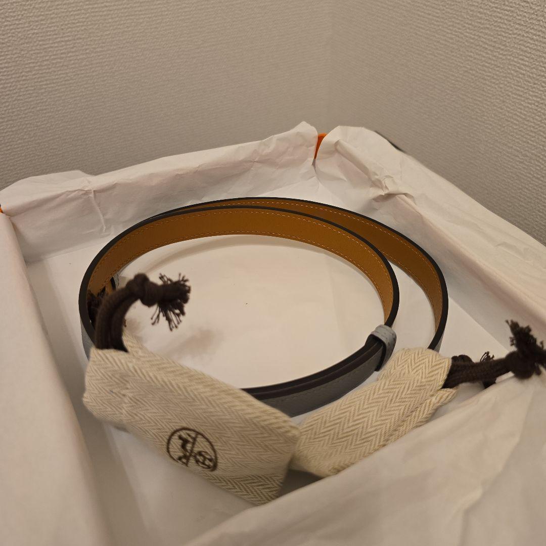 新品 HERMES ケリーベルト水色×シルバー金具