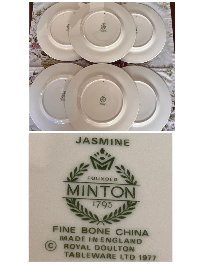 【美品】ミントン★ジャスミン★シノワズリ　ディナー皿　6枚