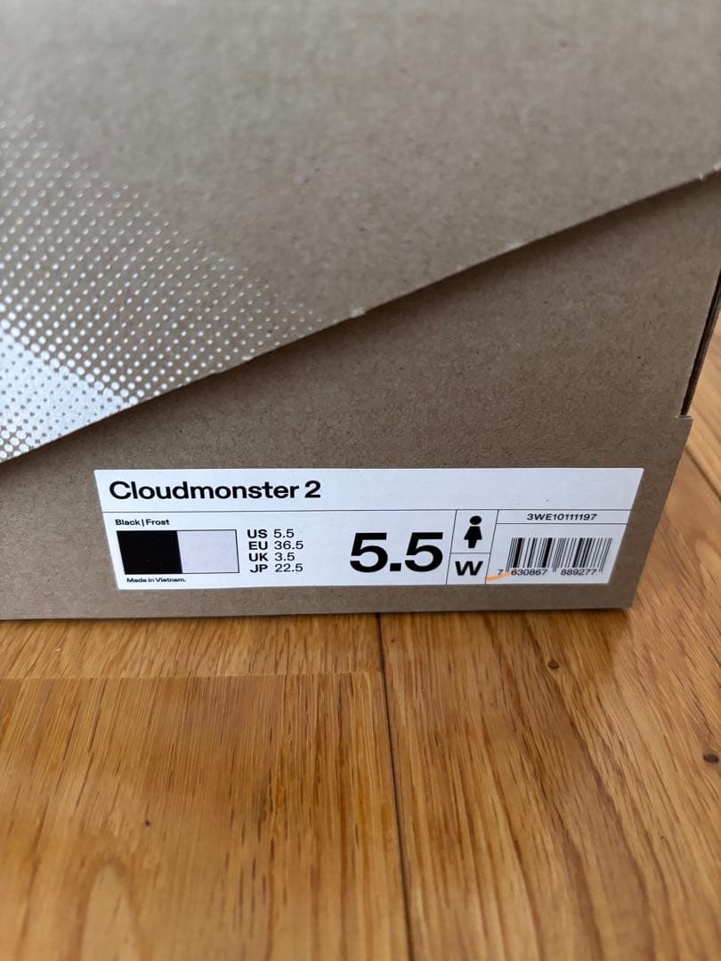 新品　On Cloudmonster2　Black | Frost　22.5cm