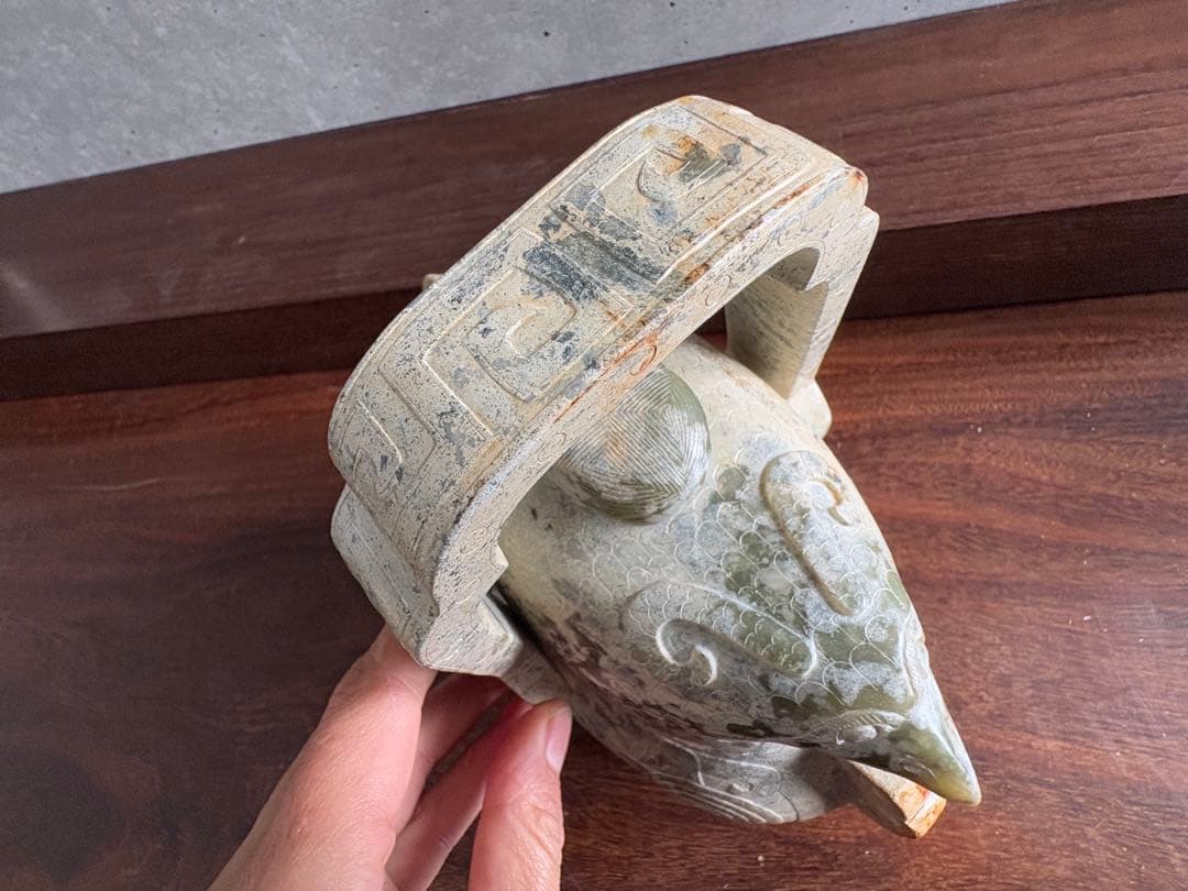 石？玉？の中国的な置物　中国美術 19cm 2.3 kg