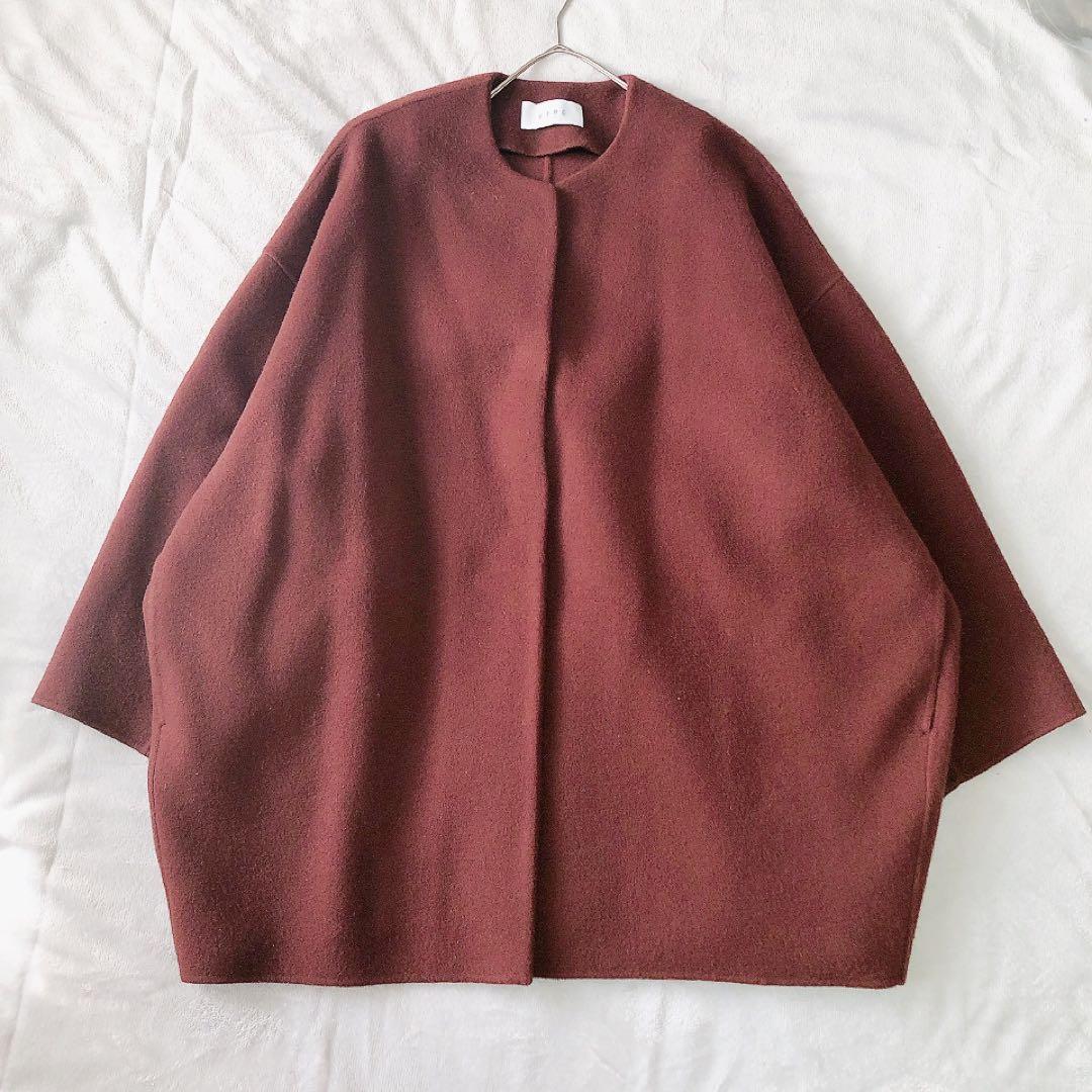 ETRE TOKYO ウールリバーコクーンコート ブラウン M