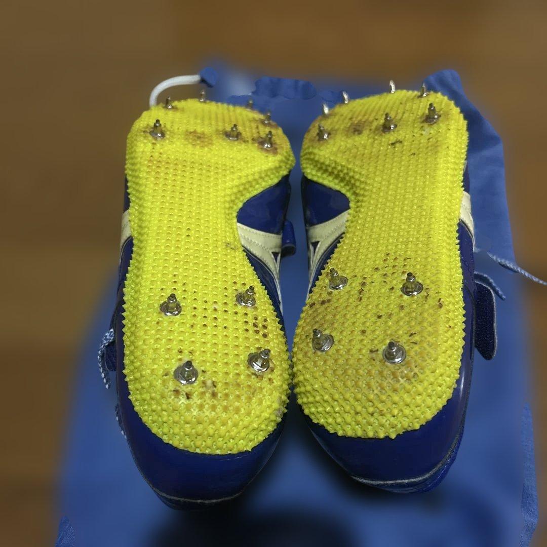 Mizuno スパイクシューズ 青 ベルクロ