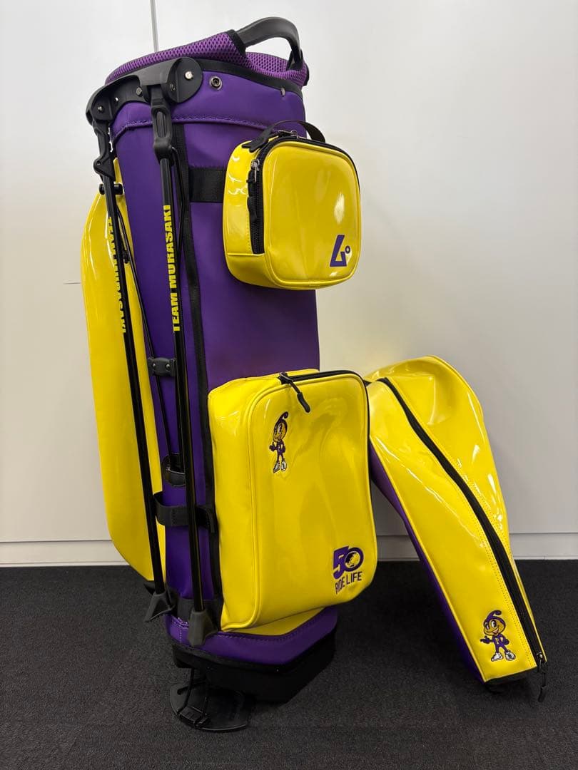 ムラスポ　50 RIDE LIFE キャディバッグ 紫と黄色 むさらきスポーツ