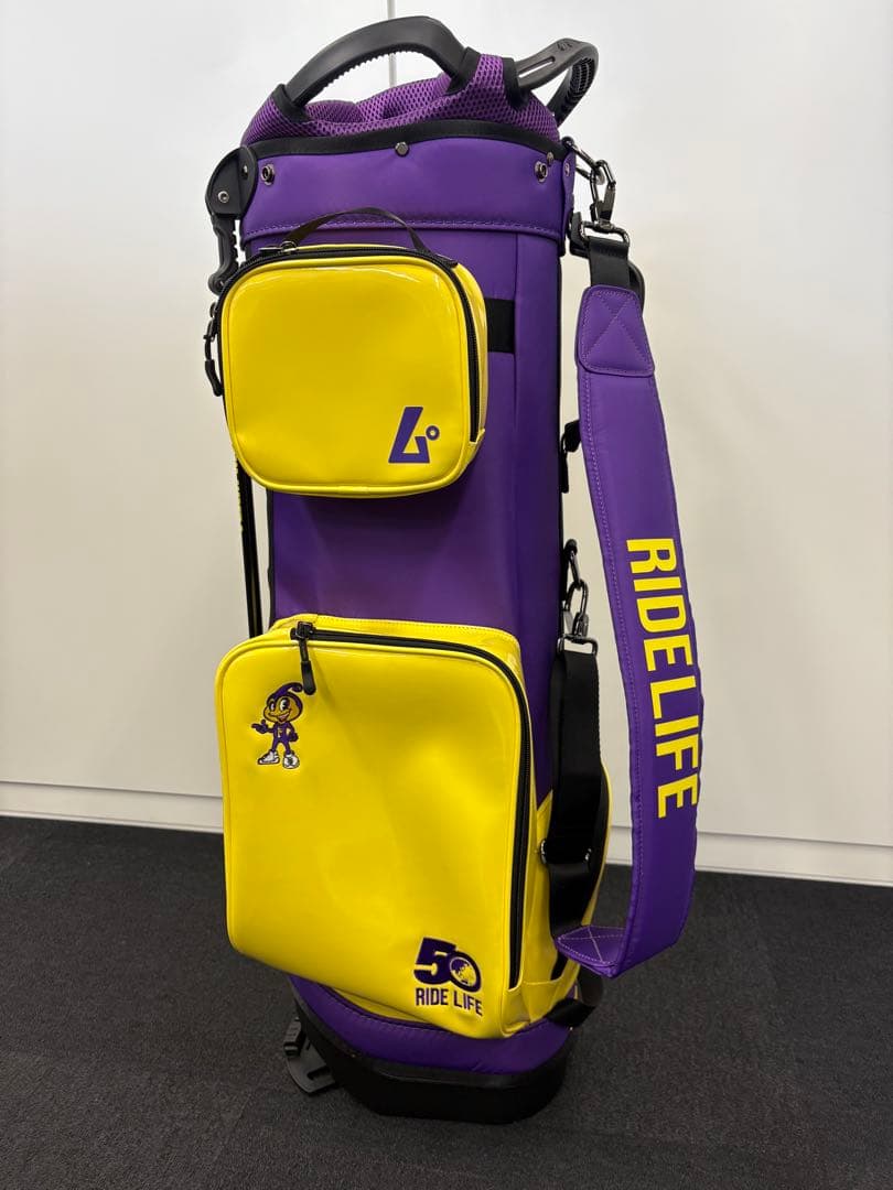 ムラスポ　50 RIDE LIFE キャディバッグ 紫と黄色 むさらきスポーツ
