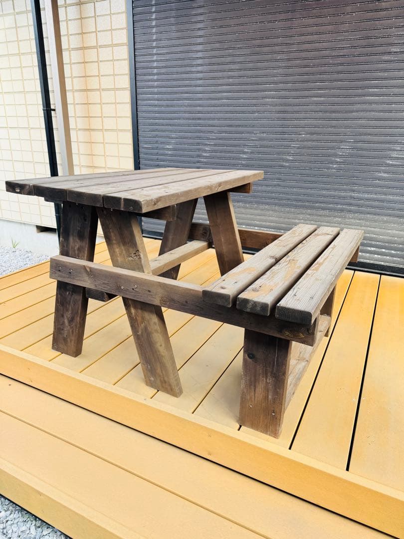 福岡発 アウトドア 手作り テーブル チェアセット 食卓机 椅子 木製