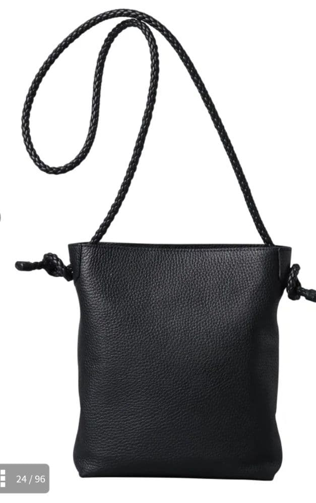 HIROFU　チェスタ　レザーショルダーバッグ 2WAY 　ブラック