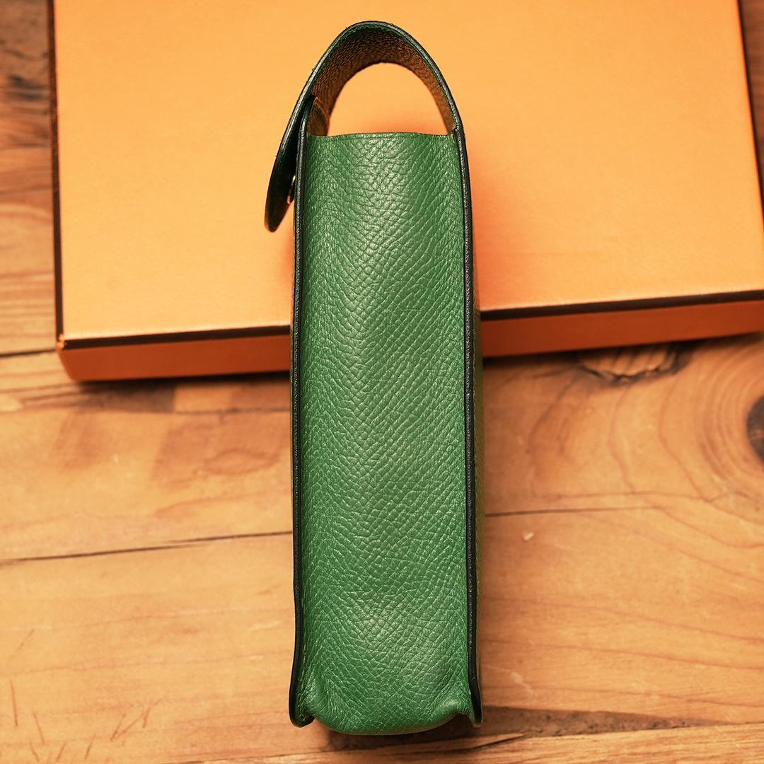 HERMES エルメス ペンケース ペンポーチ　マルチケース グリーン　筆入