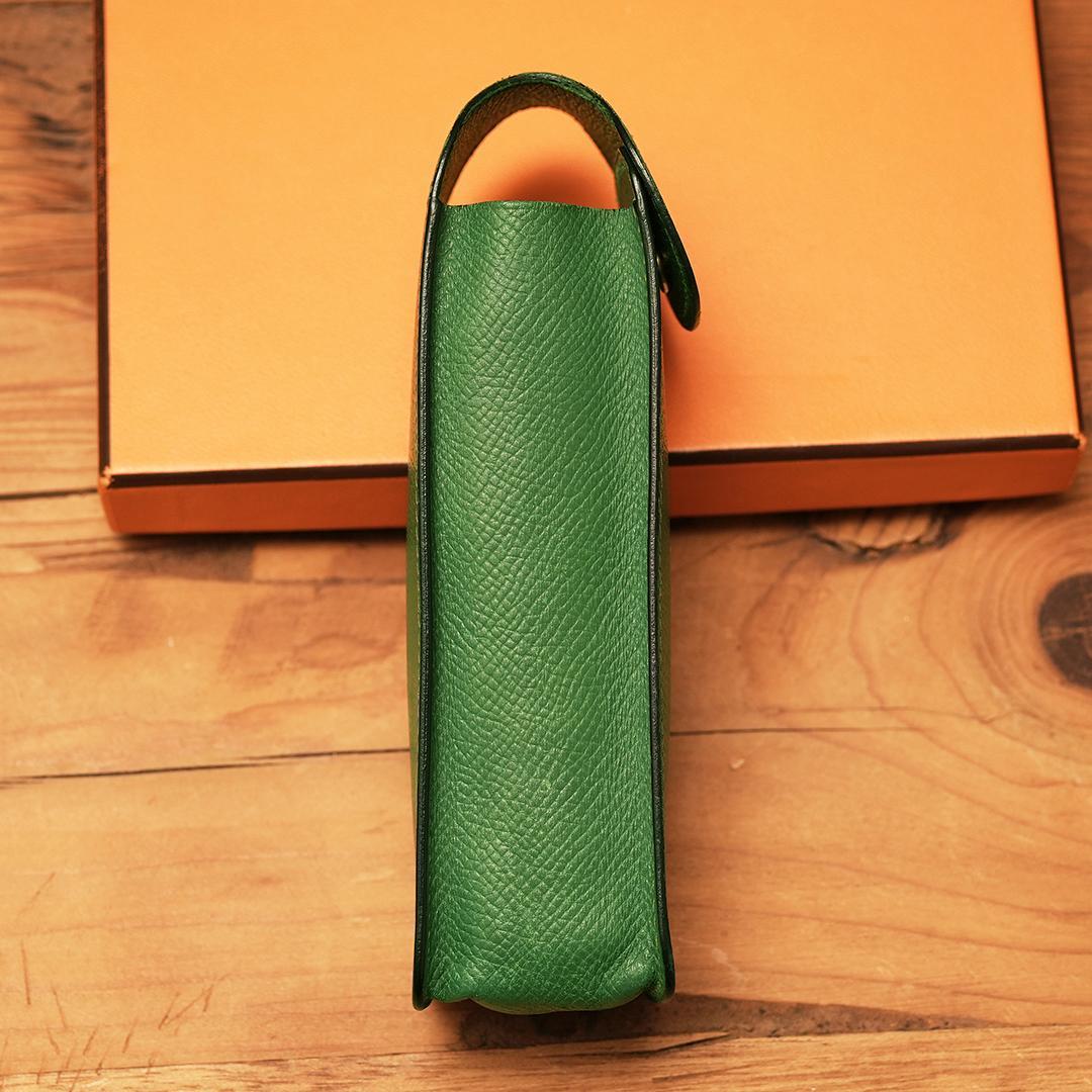 HERMES エルメス ペンケース ペンポーチ　マルチケース グリーン　筆入