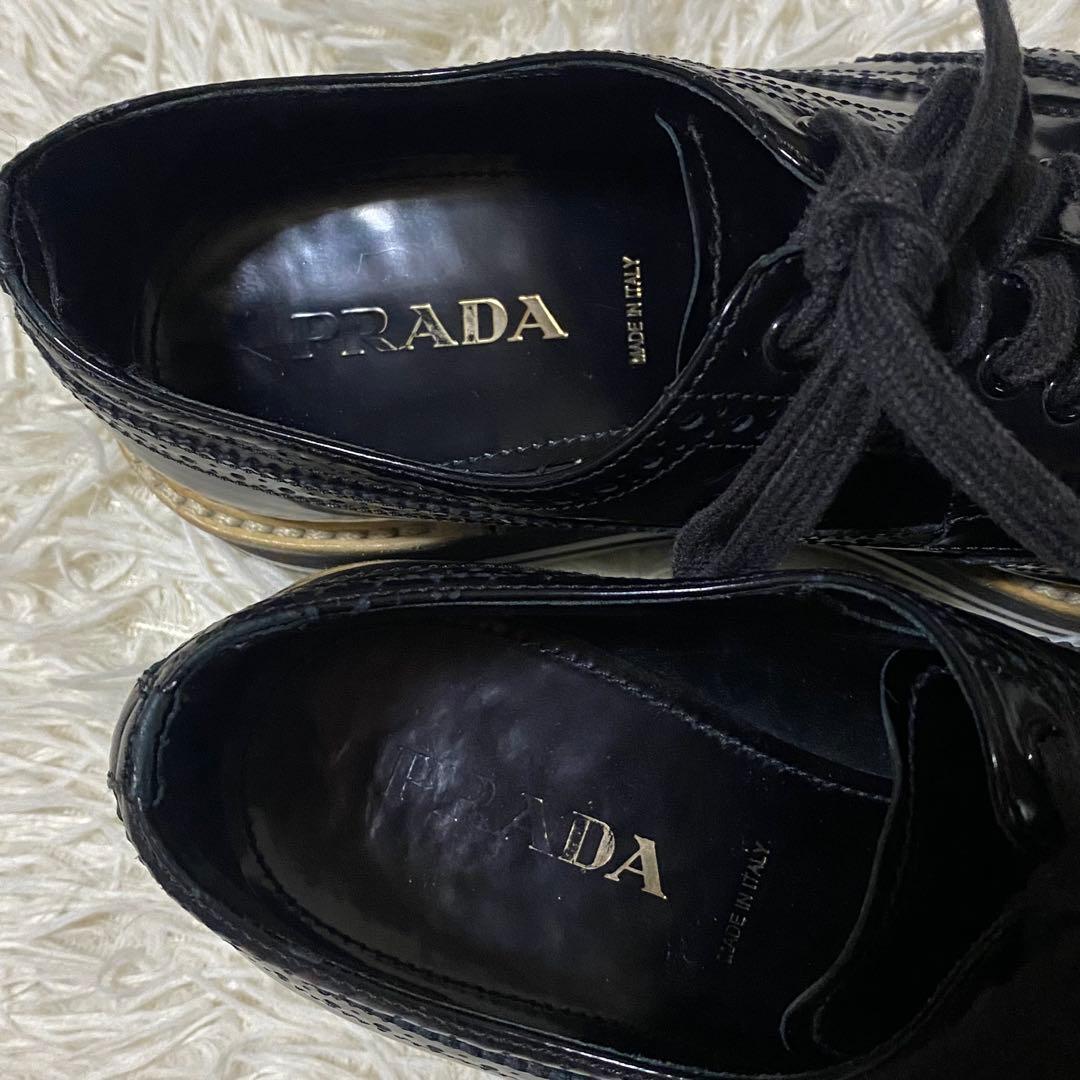 PRADA ウイングチップ ブラック 35 1/2 (22.5cm相当)