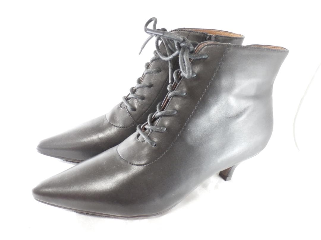 AU BANNISTER★本革ショートブーツ★35★22.5★試着のみ★ランクN