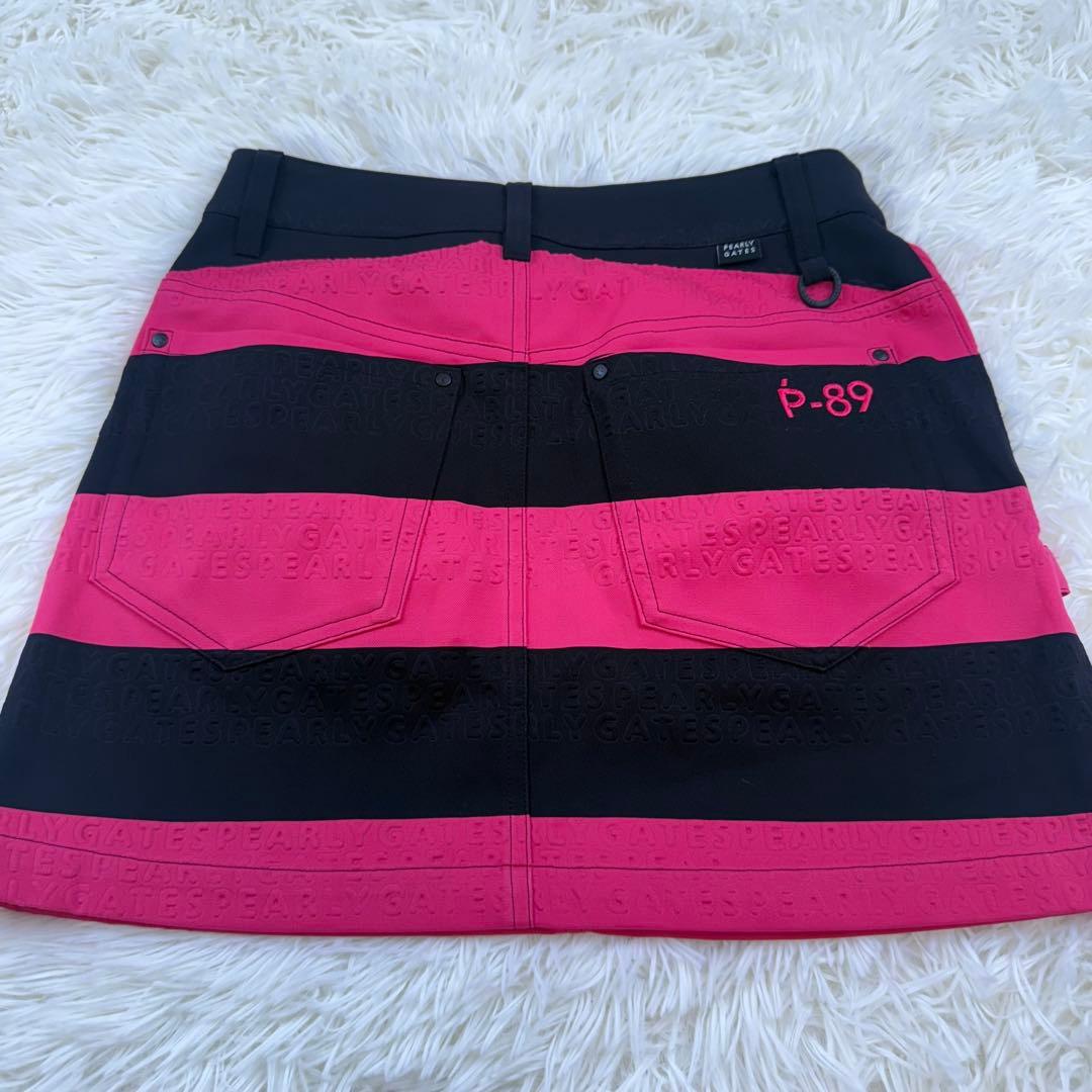 パーリーゲイツ　セットアップ　ボーダー　ピンク　黒