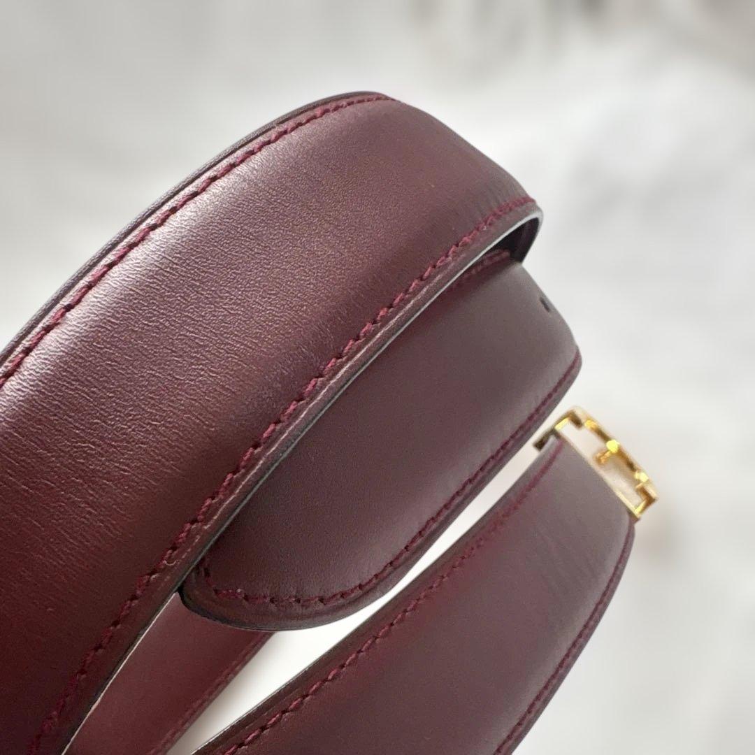 Cartier バーガンディ レザー ベルト