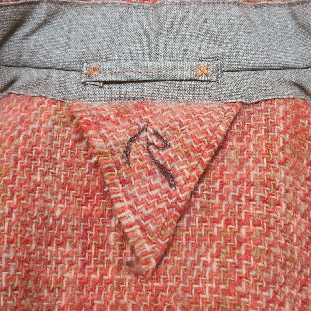 【希少】45R Badou-R ツイードジャケット ウール 革紐 フリンジ