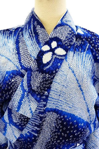 ★専用★未使用品 浴衣 有松絞り バチ衿 紺 アゲハ蝶 身丈161.5cm
