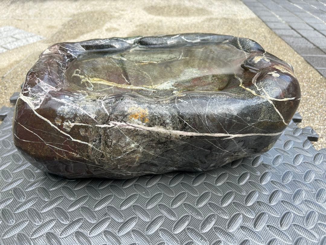 つくばい 菊花石 25kg 鑑賞石 水石 天然石 自然石 盆石