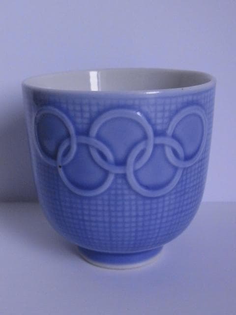 幻の東京オリンピック　湯呑み　五輪マーク　戦前　昭和15年　1940年　猪口
