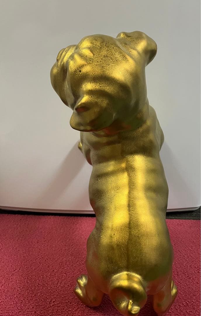 犬の置物 ゴールド/ 犬 オブジェ パグ 金色 インテリア 仔犬 dog