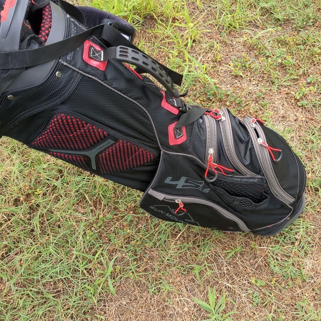 キャディバッグ 45L 黒/赤