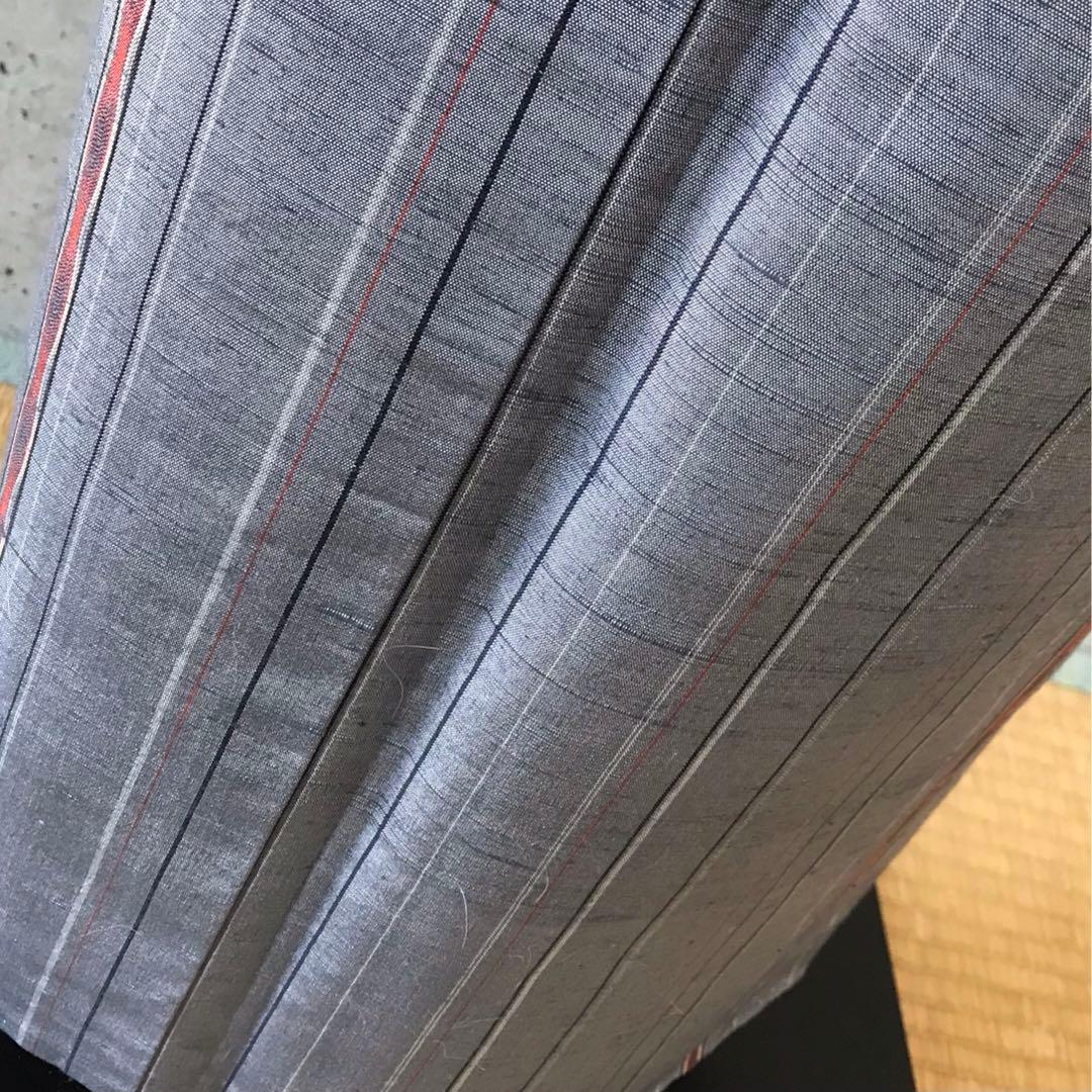 【ますいわ屋】正絹　縞柄の紬お着物　袷