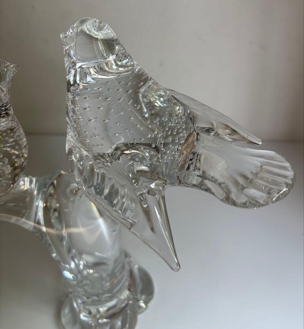 ヴィンテージ　北欧ガラス　スウェーデン gullaskruf グラスクルフ　鳥