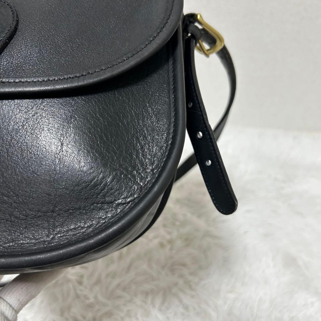 【美品✨希少/ターンロック】オールドコーチ　ブラック　レザー　フラップ　男女兼用