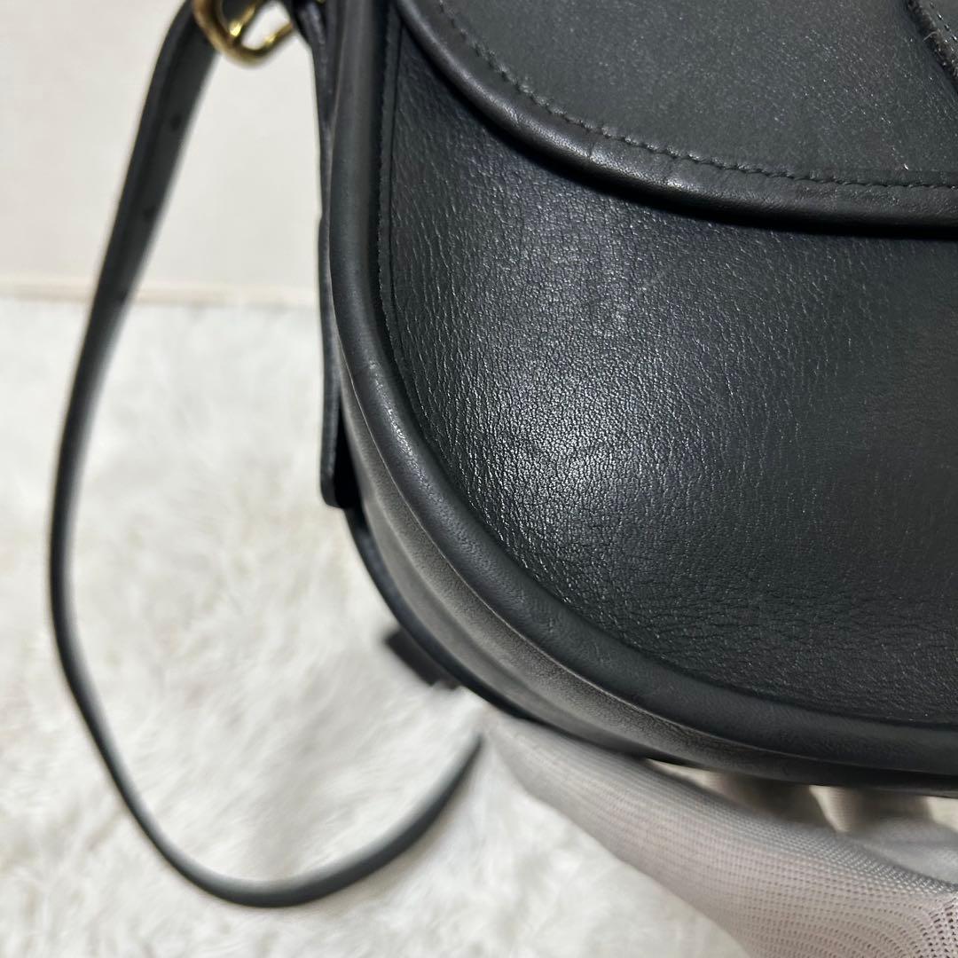 【美品✨希少/ターンロック】オールドコーチ　ブラック　レザー　フラップ　男女兼用