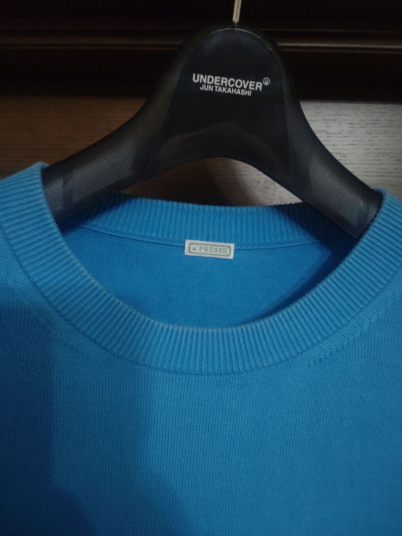 アプレッセ ニット Cotton knit L/S ターコイズ a.presse