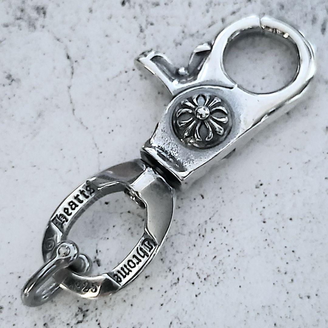 新品未使用 シルバー925 クロス キーホルダー クリップ シャックル付