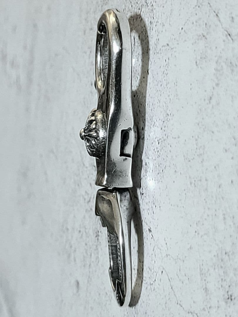 新品未使用 シルバー925 クロス キーホルダー クリップ シャックル付