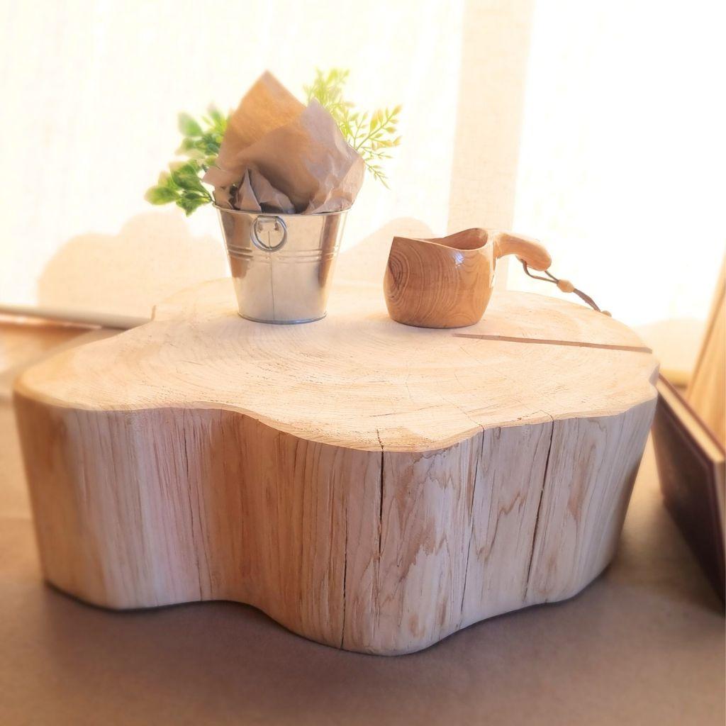 超特大 ひのき 天然アロマ 切株テーブル・無垢無塗装・オーガニック