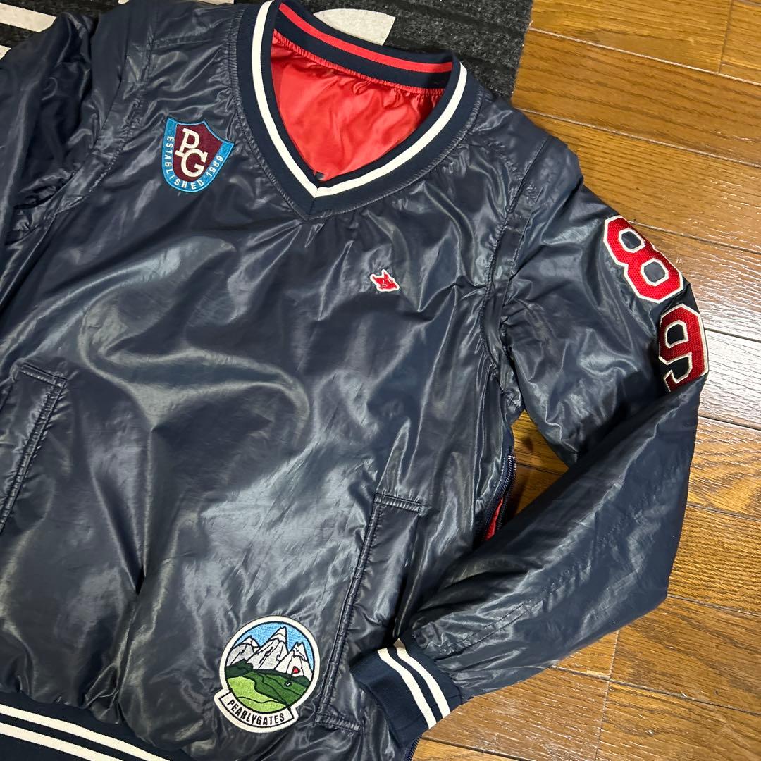 ネイビー Vネックジャケット リバーシブル希少PGロゴ 89