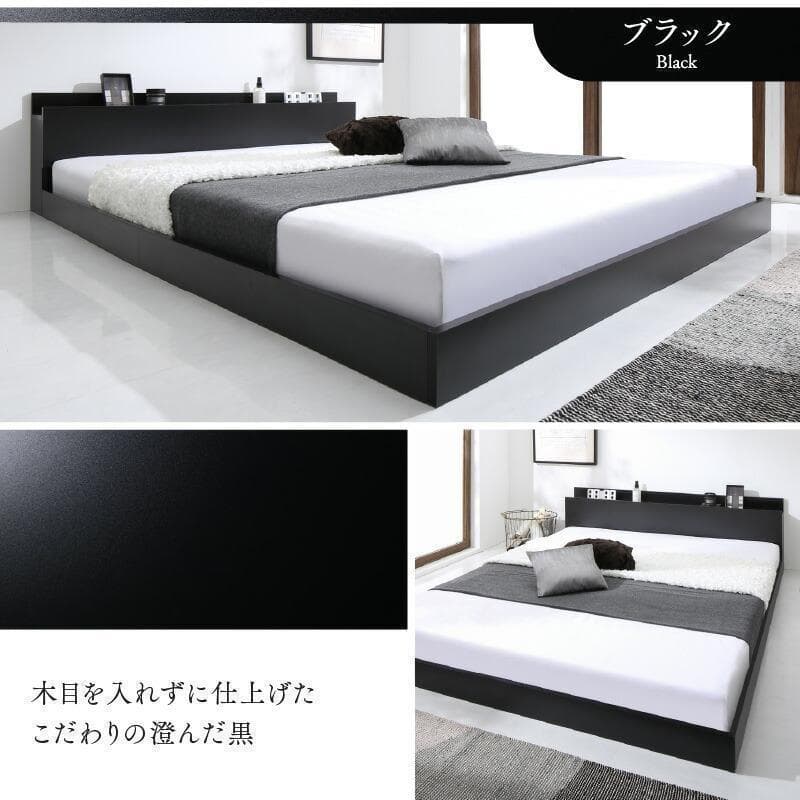 新品 送料込 シングルベッド マットレス付 棚 コンセント付 SG