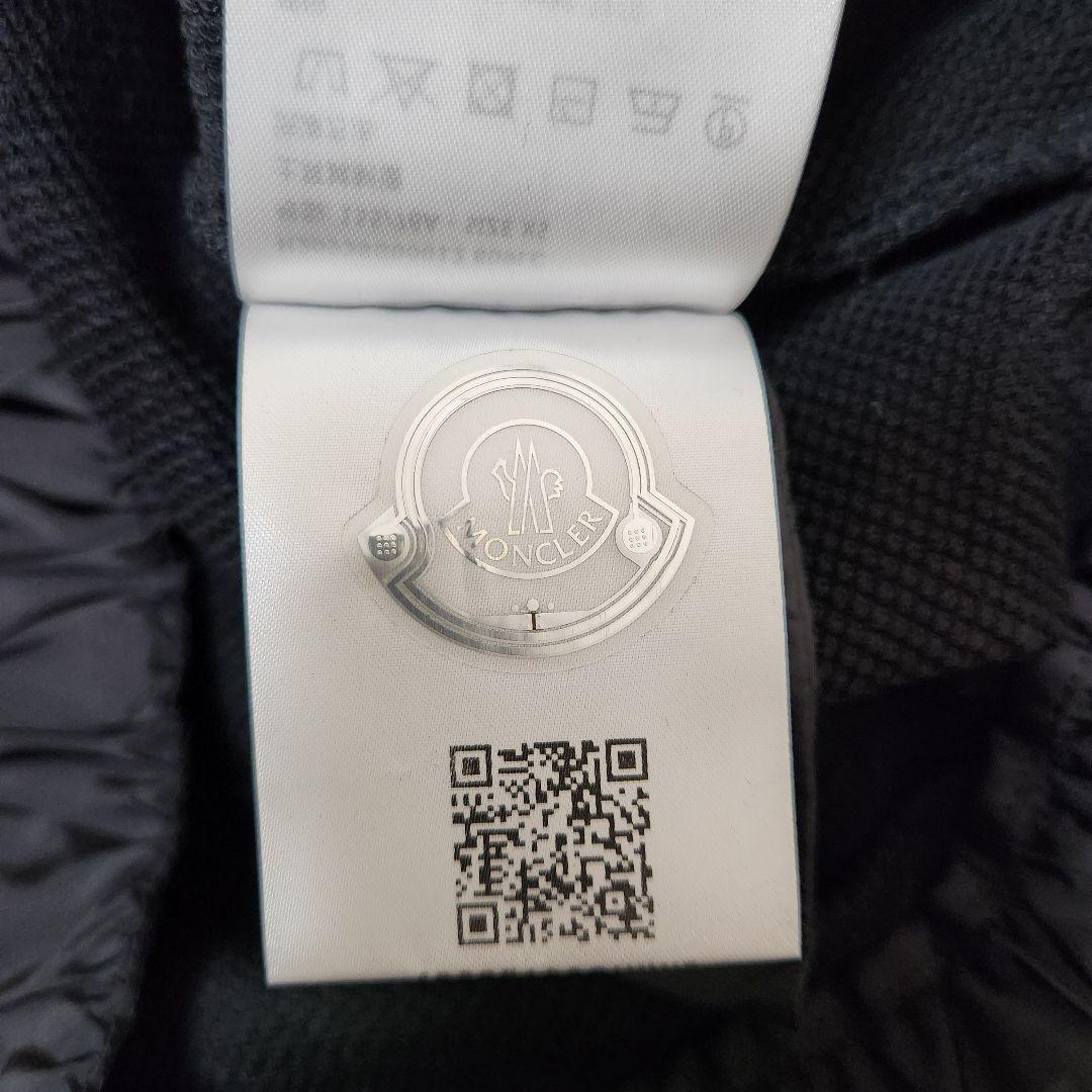 【良品】MONCLER ワッペンロゴ ベルト ナイロン切り替え フード 黒 XS