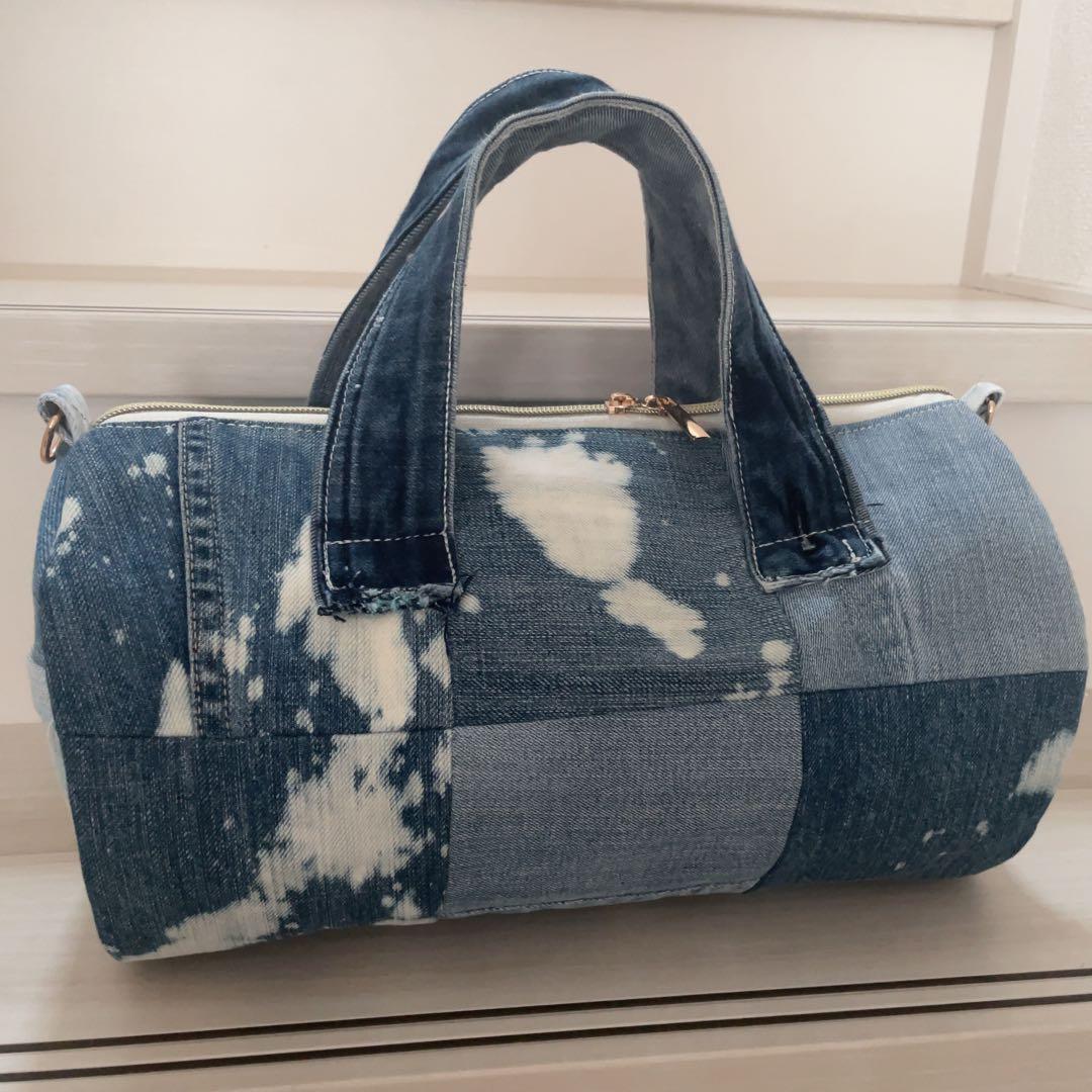 K.121さま専用 デニムリメイク ドラム型バッグ