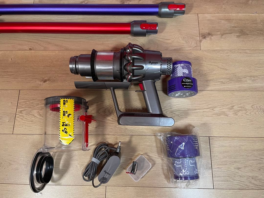 ダイソン ⑦ V10SV12 ホワイトスタンド　２本のパイプ　交換フィルター付