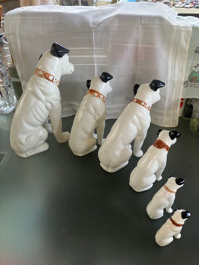 Victor ビクターニッパー 犬置物 6体70〜220mm昭和レトロ