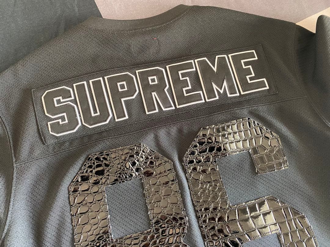 シャツ Supreme Faux Croc Football Jersey Black