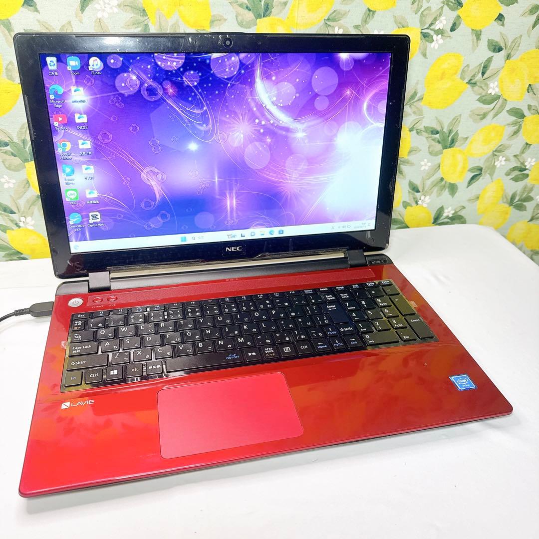 大容量❤️最新Windows11❤️レッドノートパソコン❤️初心者向け❤️すぐ使える❤️