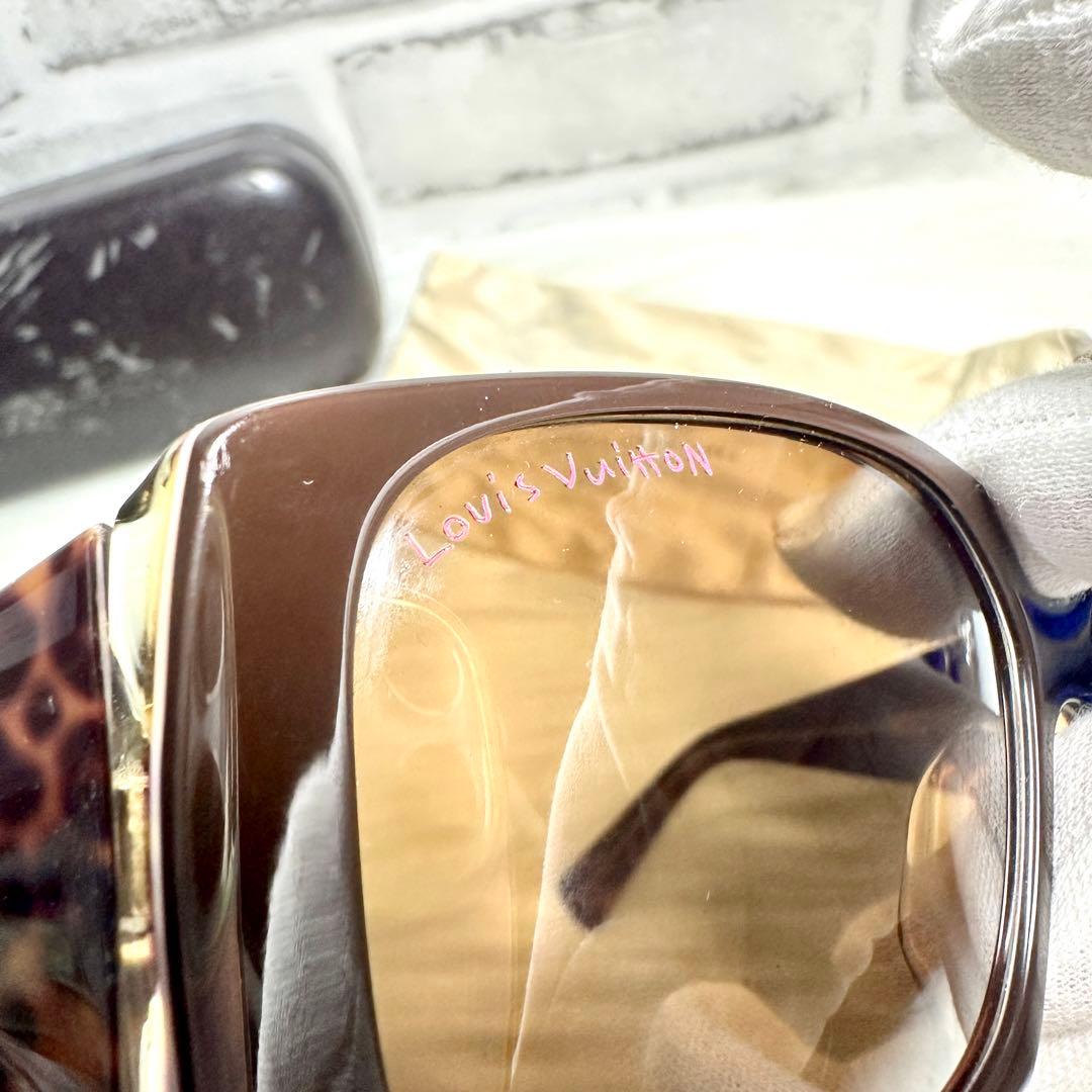 美品 ルイヴィトン サングラス レオパード マルキーズ Z0207E ブラウン