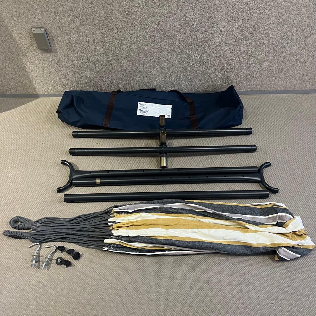 【美品】Vivere ビブレ自立式ハンモック ダブルサイズ　デザートムーン