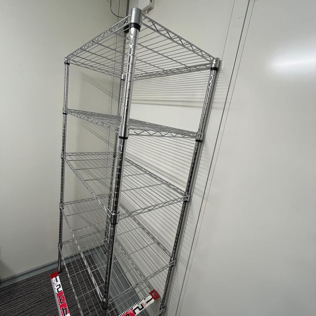 送料込み★中古★メタルラック 5段 クローム仕上げ★高さ1800幅900