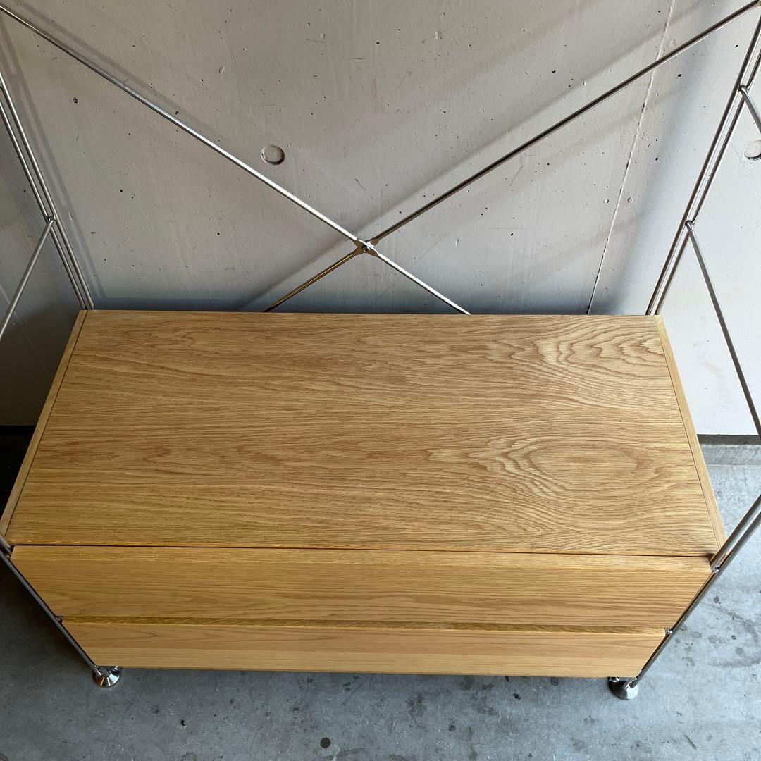 notes★無印 ステンレスユニットシェルフ・オーク材・ワードローブセット